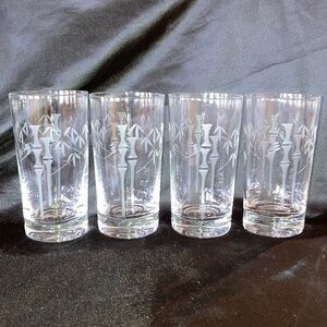 MCM Noritake Etched Bamboo Flat sided Tumbler Set